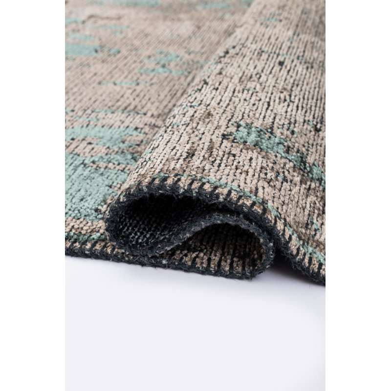 Rapture Gray/Aqua Abstract Luxury Area Rug, Rectangle 7'10" x 11'2"