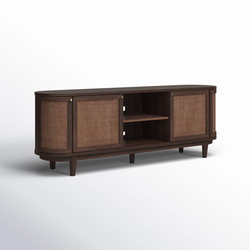 Salvatore Solid Wood TV Stand for TVs up to 88", Brown