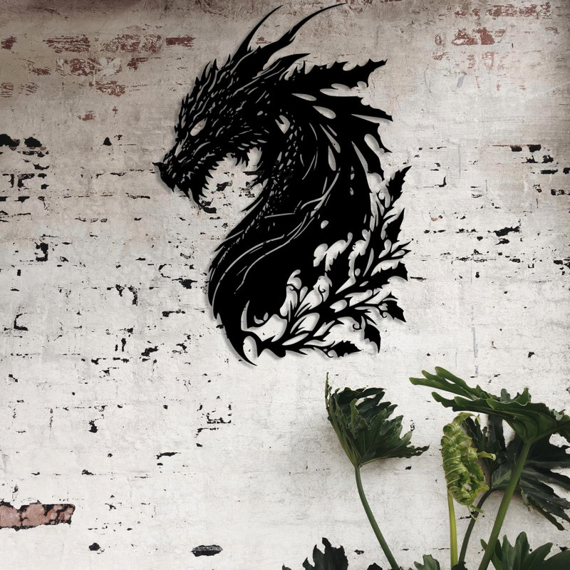 Metal Dragon Wall Art Medieval Decor