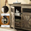 Bar armoire à vin avec 2 portes pour la salle à manger - Gris délavé, style rétro et grand espace de rangement, buffet d'entrée. Tablettes intérieures polyvalentes à charnière silencieuse et amovible