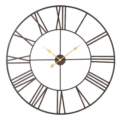 Solange Round Metal Farmhouse Wall Clock