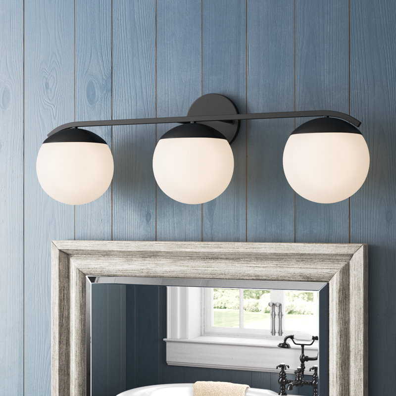 3 - Light Dimmable Vanity Light, Matte Black