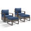 Ensemble de conversation d'extérieur 4 pièces avec chaises berçantes et repose-pieds en osier Twellwell-1807245347-1807245349