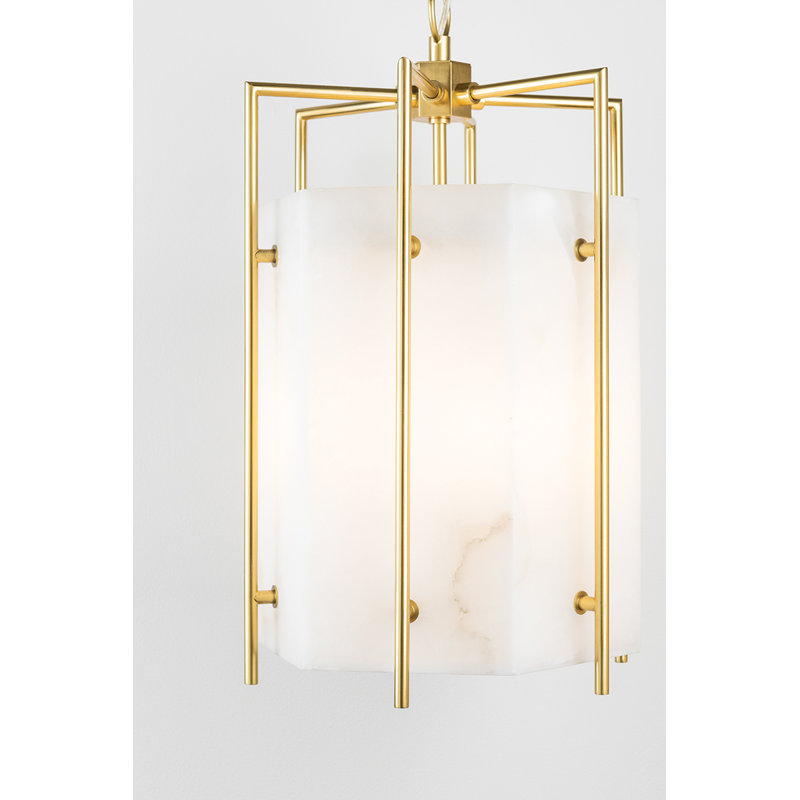 Flatbush 6-Light Aged Brass Large Pendant for Indoor/Outdoor