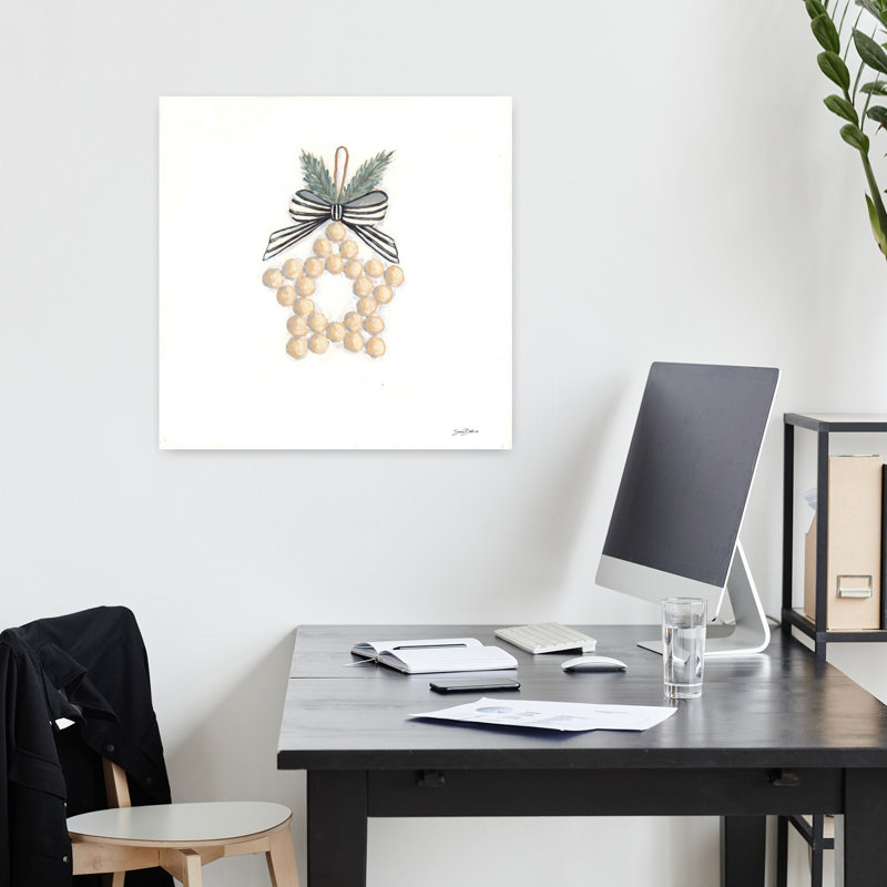 «Farmhouse Ornament I», art contemporain abstrait, H 18 po x l 18 po