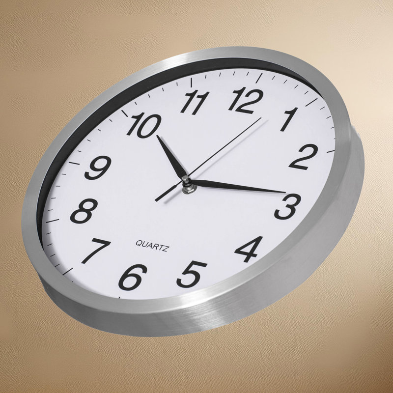 Horloge murale à quartz Ebern Designs, Petit, Blanc
