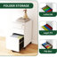 3 classeurs mobiles en blanc, tout en métal, roulettes pour faciliter les manœuvres, armoire de bureau, deux tiroirs peu profonds et un tiroir profond, entièrement assemblé, conception, 110 lb / tiroir, organisateur rapide blanc, mobilité, utilisation,