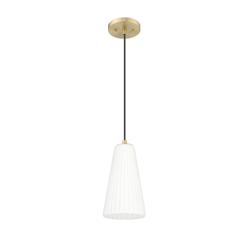 Luminaire suspendu moderne 1 lumière Tomy, H 121 po x l 6 po x P 6 po, Or