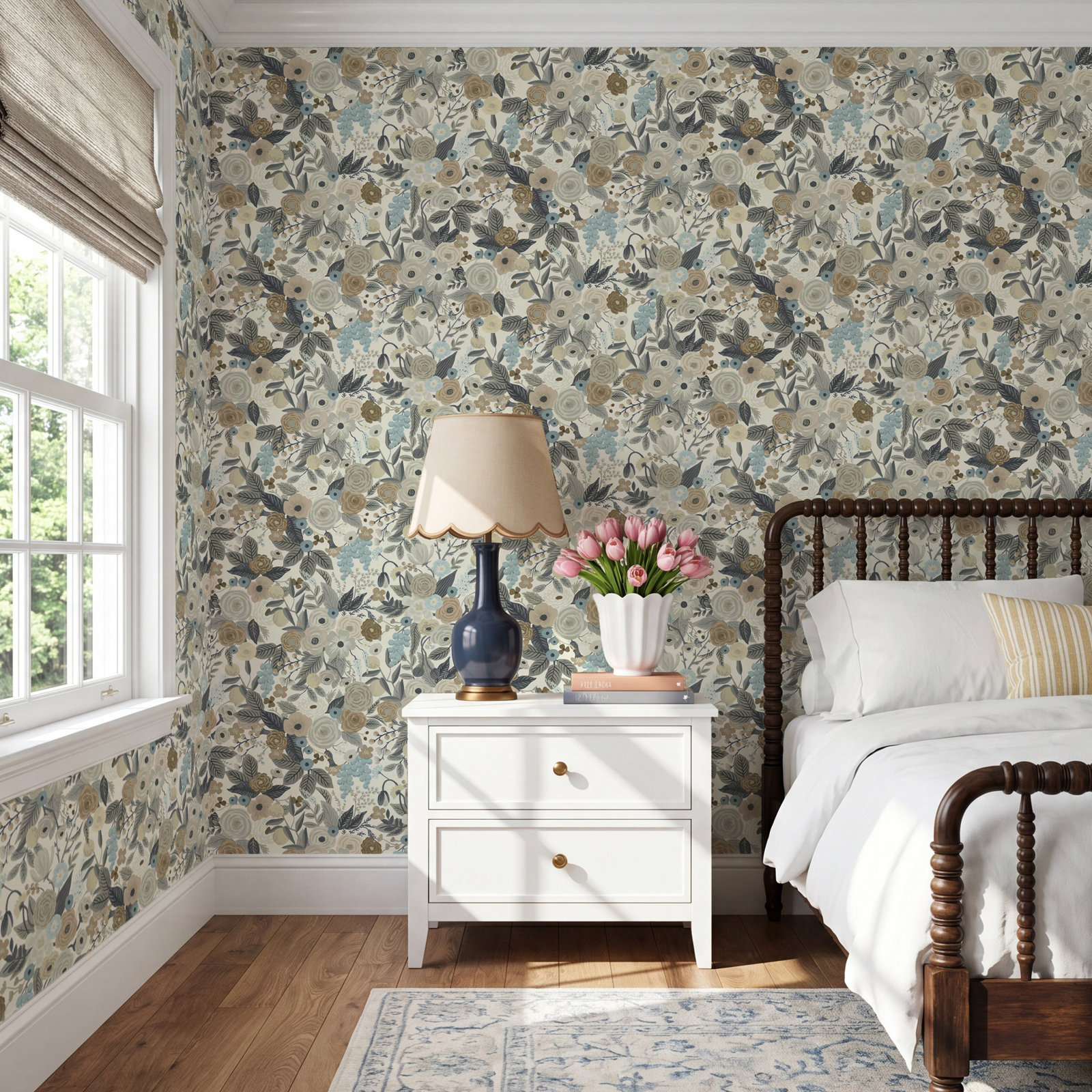Garden Party Wallpaper Roll, Brown/Beige
