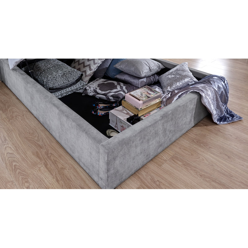 Ryalson Upholstered Ottoman Storage Bed, Platinum, Double (4'6)