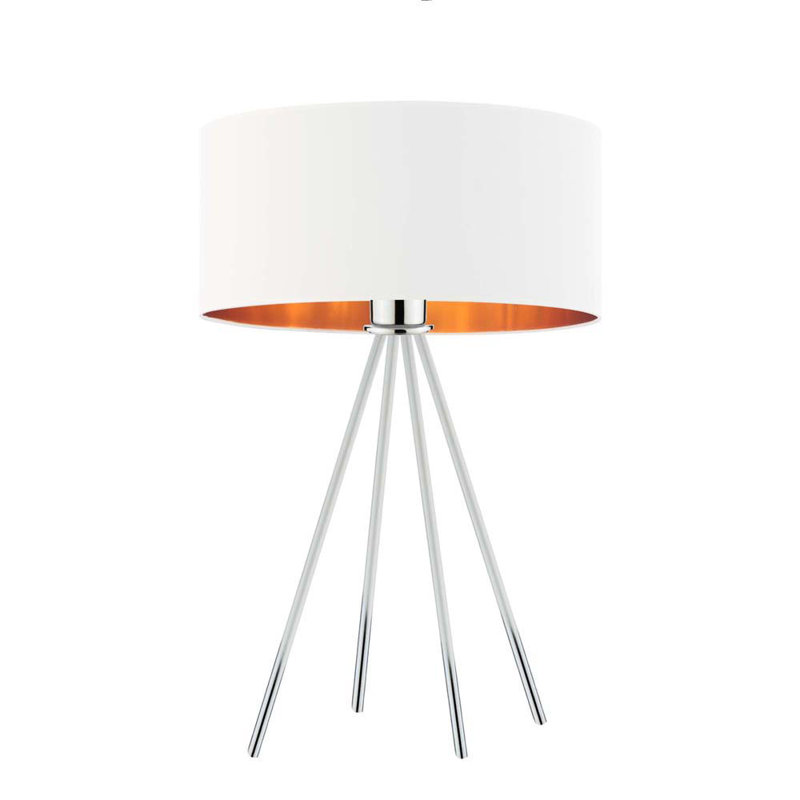 Orrville Metal Desk Lamp, Brushed Steel, White