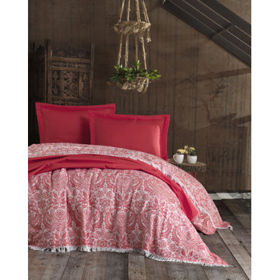 Cotton Damask Coverlet