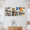 Brooklyn Bridge Abstract Geometry Canvas Wrapped Wall Art, Oil Painting Print (Set of 3)