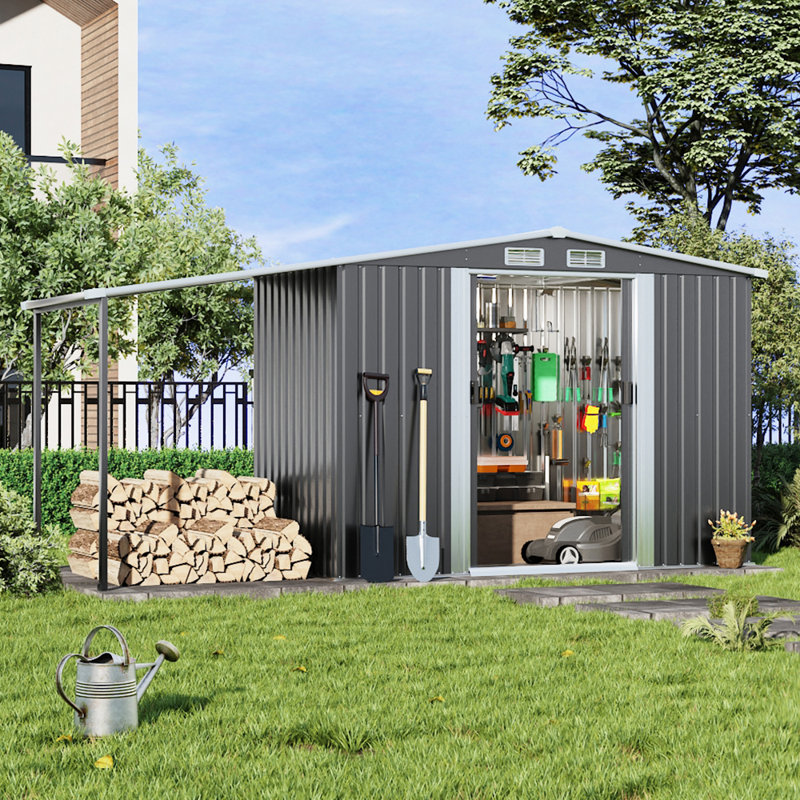 Dark Grey Garden Storage Shed