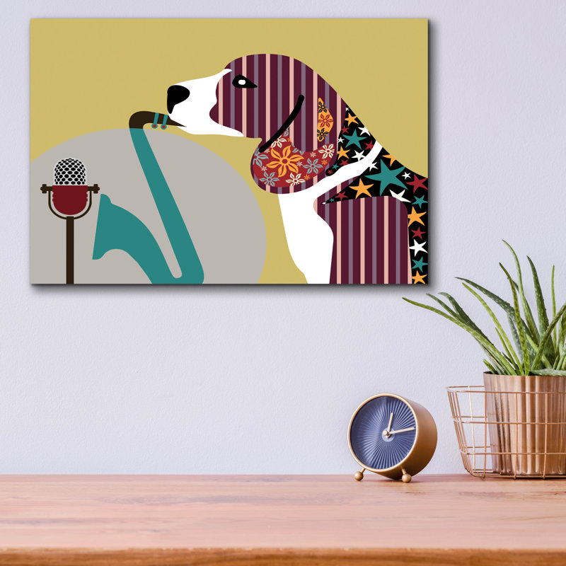 «Beagle Dog II» par Lanre Adefioyue, H 12 po x l 16 po x P 0,13 po
