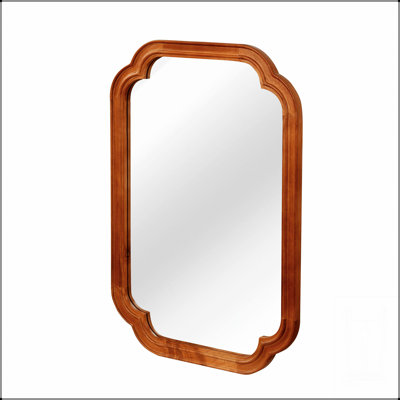 Solid Wood Frame Rounded Corner Decorative Mirror, Enhancing Elegance And Functionality In Any Room
