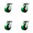 5 Inch Heavy Duty Green Poly on Cast Iron Caster Set with Ball Bearings Set of 4-88883445