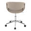 Chaise de travail en métal chromé et similicuir gris clair-129603048-129603055-129603059
