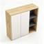 Wood-Effect MDF Wall Mounted Mirrored Bathroom Cabinet with 5 Shelves