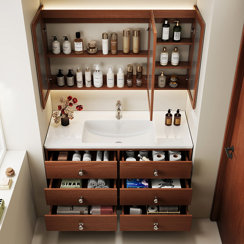 French style retro vanitie bathroom cabinet, 23.6" H x 47.2" W x 19.7" D