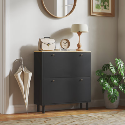 Armoire de rangement étroite pour chaussures avec tablettes réglables