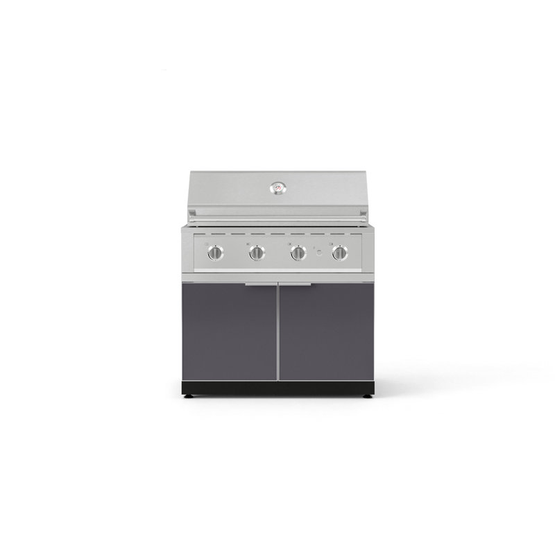 Ensemble de 2 armoires modulaires en aluminium pour l'extérieur Barbecue au propane liquide, Propane liquide, Gris