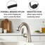 Robinet de lavabo monotrou avec douchette magnétique extractible et bonde escamotable, compatible avec les lavabos à 1 ou 3 trous (entraxe de 10 cm), plaque de montage avec joint incluse-135822577