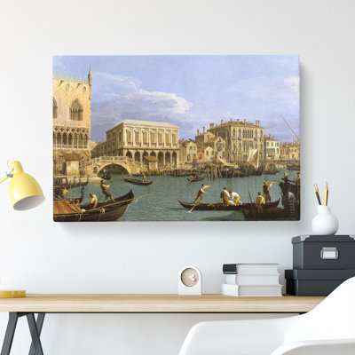Riva Degli Schiavoni In Venice by Giovanni Canaletto - Wrapped Canvas Painting