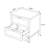 Irma 2 - Drawer Rattan Nightstand End table in White