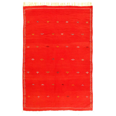 Tapis rouge / ivoire unique 6 pi 9 po x 9 pi 9 po Shumake