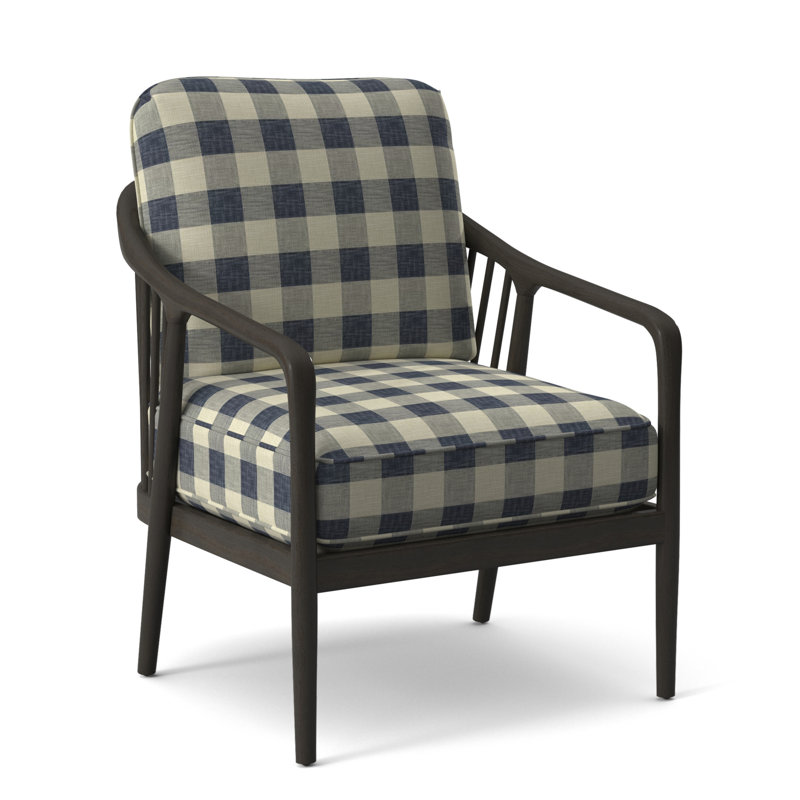 Guinevere Armchair, Sea Glass, Blue Buffalo Check; 0120-61