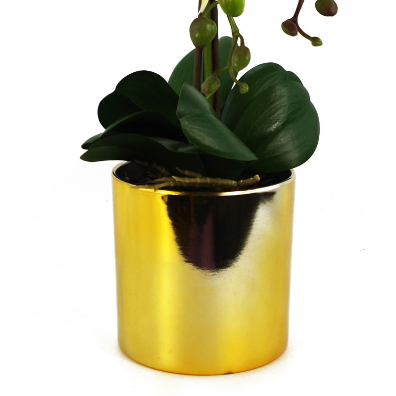 Plastic, Silk Artificial Arrangement in Pot, Purple
