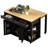 Cresong 33.5'' W Kitchen Island with Extendable Dining Table, Rubber Wood Veneer Kitchen Table, Power Outlet-1079560023