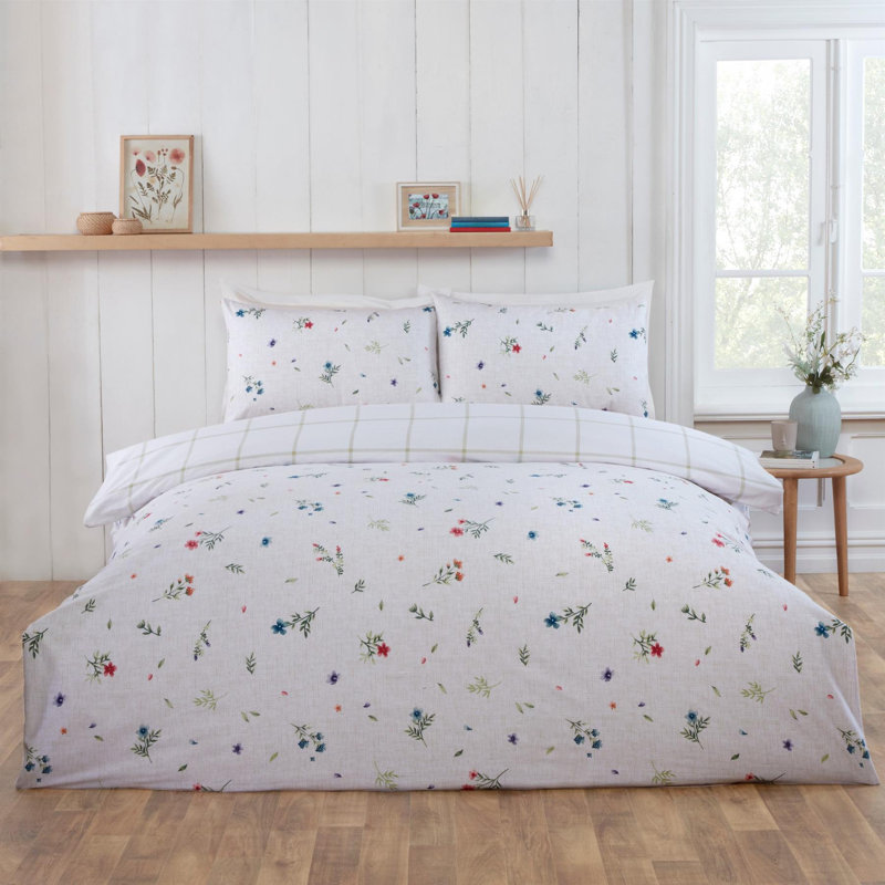 Floral Duvet Cover Set with Pillowcases Included, Double Duvet Cover + 2 Standard Pillowcases