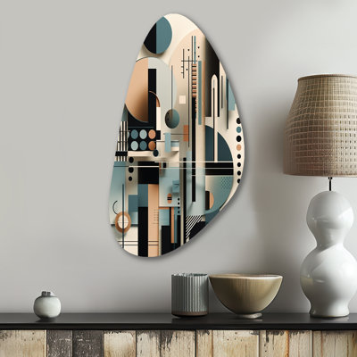 «Blue and Black Symmetry In Motion I», art mural géométrique abstrait asymétrique, reproduction de sculpture murale en métal de forme unique