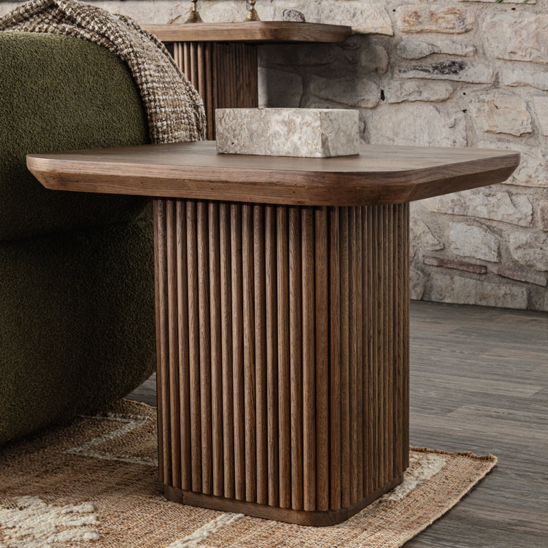 Vander Solid Wood End Table, Tawny Brown