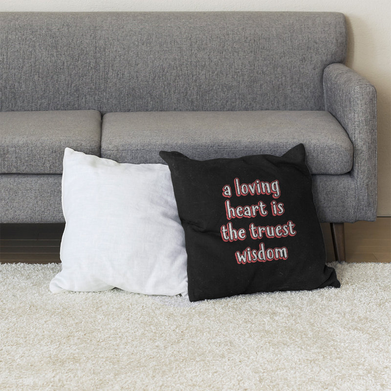 Coussin de sol amour & sagesse, 28 po x 28 po, Rouge