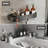 Shower Caddy Suction Cup, 2-Pack, Aluminum No-Drill Shower Organizer with Towel Bar and Hooks (Gray)