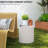 HOMCOM Round Side Table, Weight Accent Table With Terrazzo Finish, End Table With 4 Adjustable Feet  Indoor, Outdoor, Cream