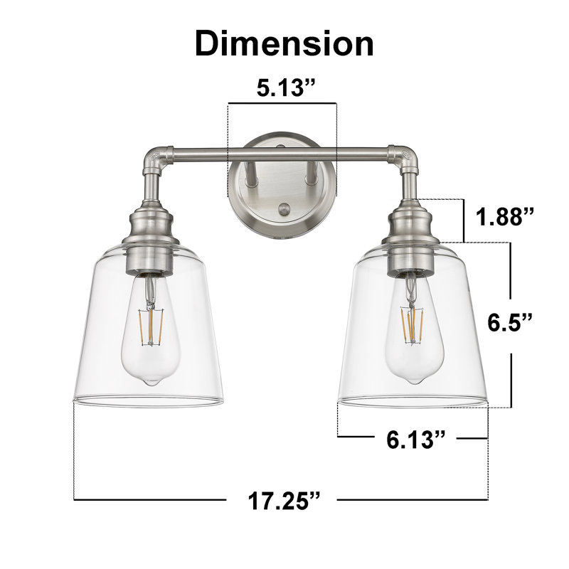 Kedzie 2 - Light Vanity Light, Brushed Nickel