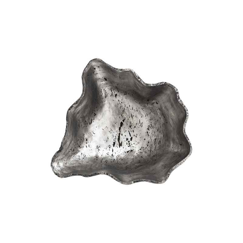 Cast Onyx Bowl, Silver Leaf, Large