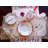 Tudor England 30 Piece Dinnerware Set, Service for 6, Crimson