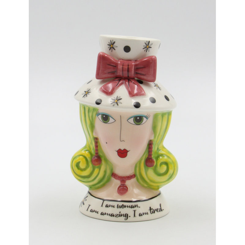 Ceramic Lady Makeup Brush Holder