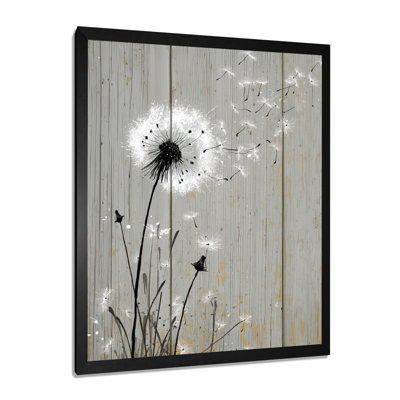 «White Vintage Dandelion Breeze», reproduction d'art sur toile, décoration murale florale blanche