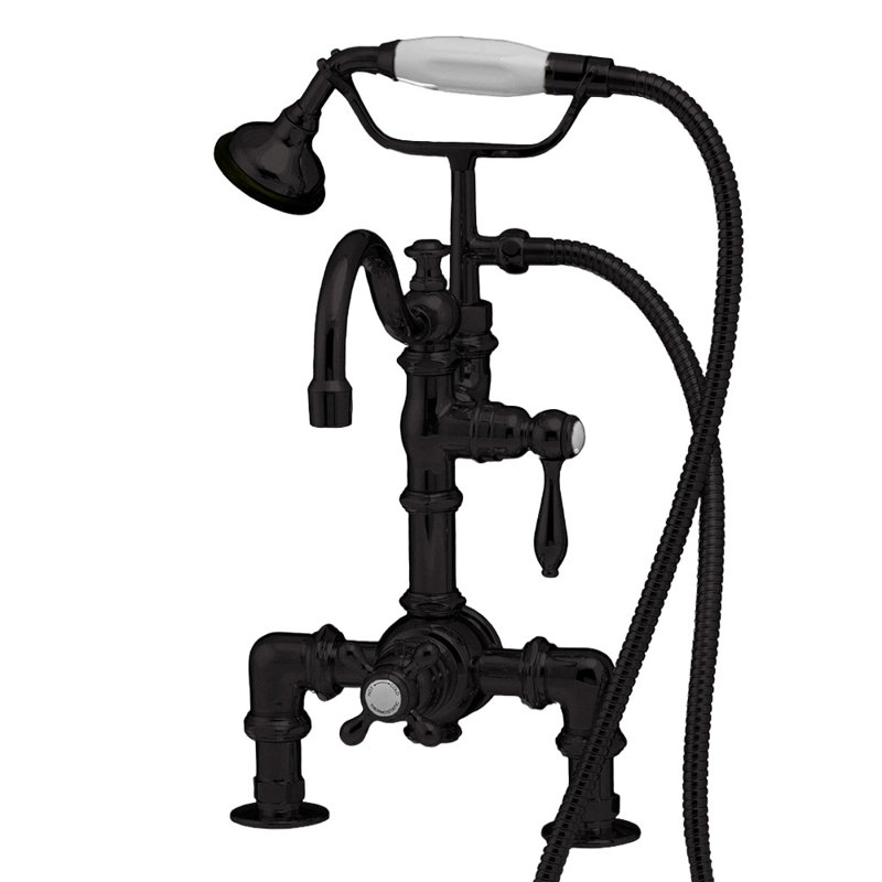 Robinet de baignoire thermostatique à fixation sur plateau avec déviateur par Strom Living, Bronze huilé non laqué