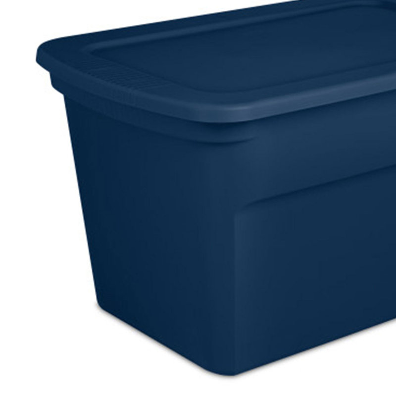 Sterilite Plastic Stackable Storage Tote Container Bin, 6, 120 qt, Blue