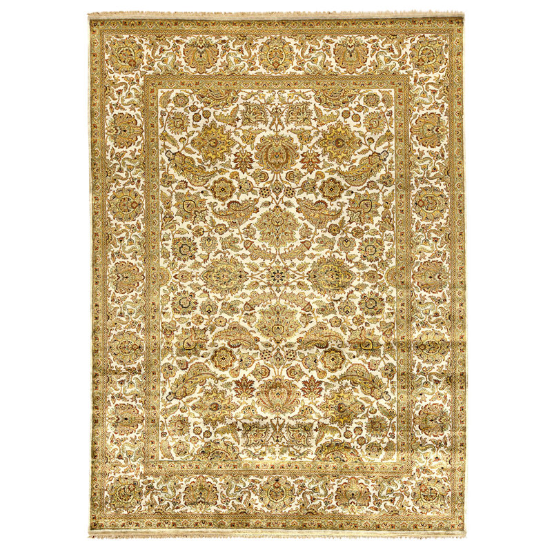Hand Knotted Wool Area Rug in Grey