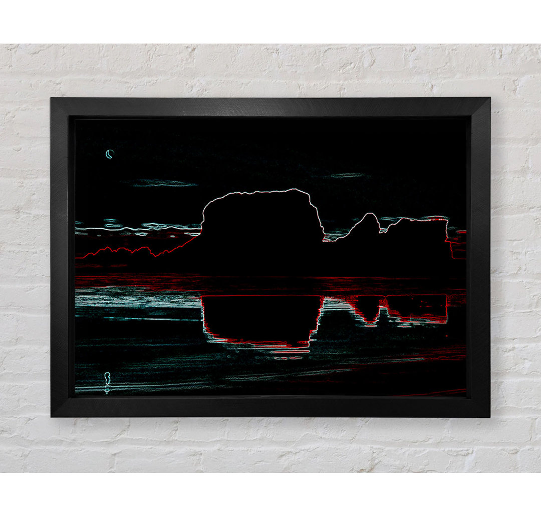 Gerahmtes Wandbild Abstract Neon Landscape 06