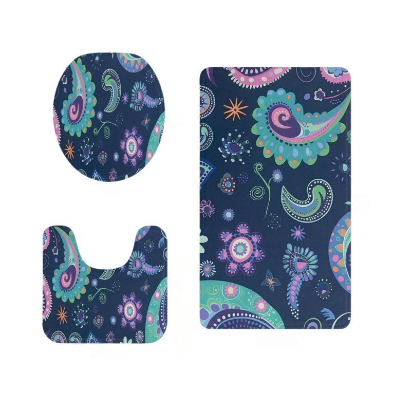 Ensemble de 3 tapis de bain Boho