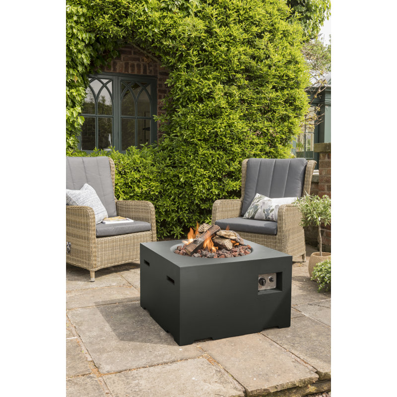 Monica Propane Gas Fire Pit, Black